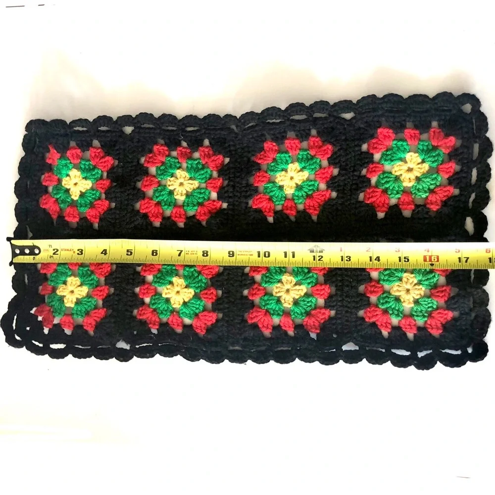 NYC Black and Red Crochet Table RunnerPlacemat